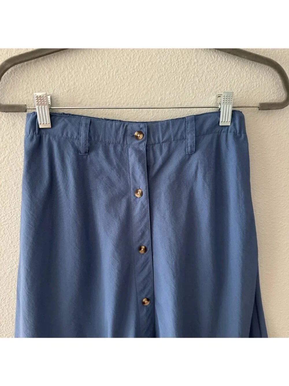 Vintage REI Nylon Maxi Skirt Button Front Womens SMALL